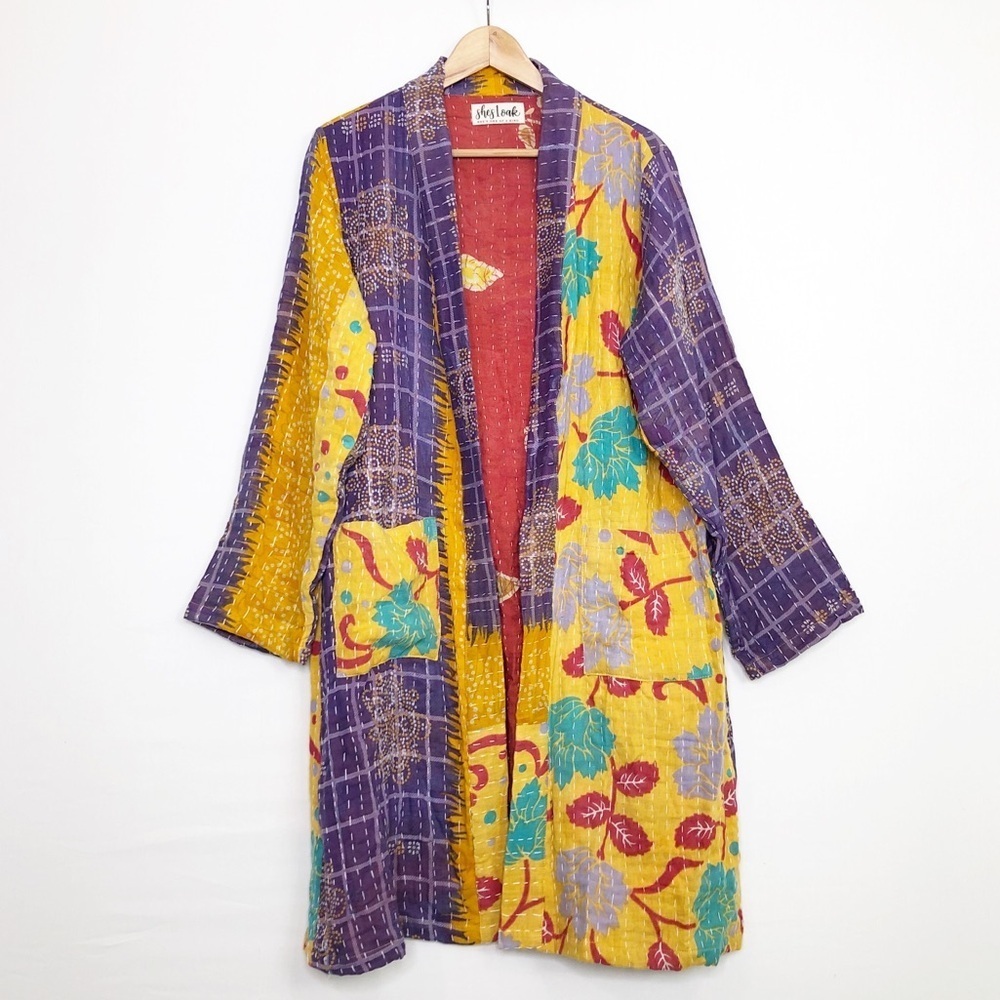 She’s 1 Oak She’s one of a kind multicolored open closure reversible kimono - Picture 13 of 13